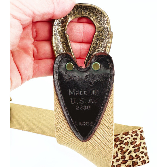 Omega Leopard Print Belt with Gold Buckle